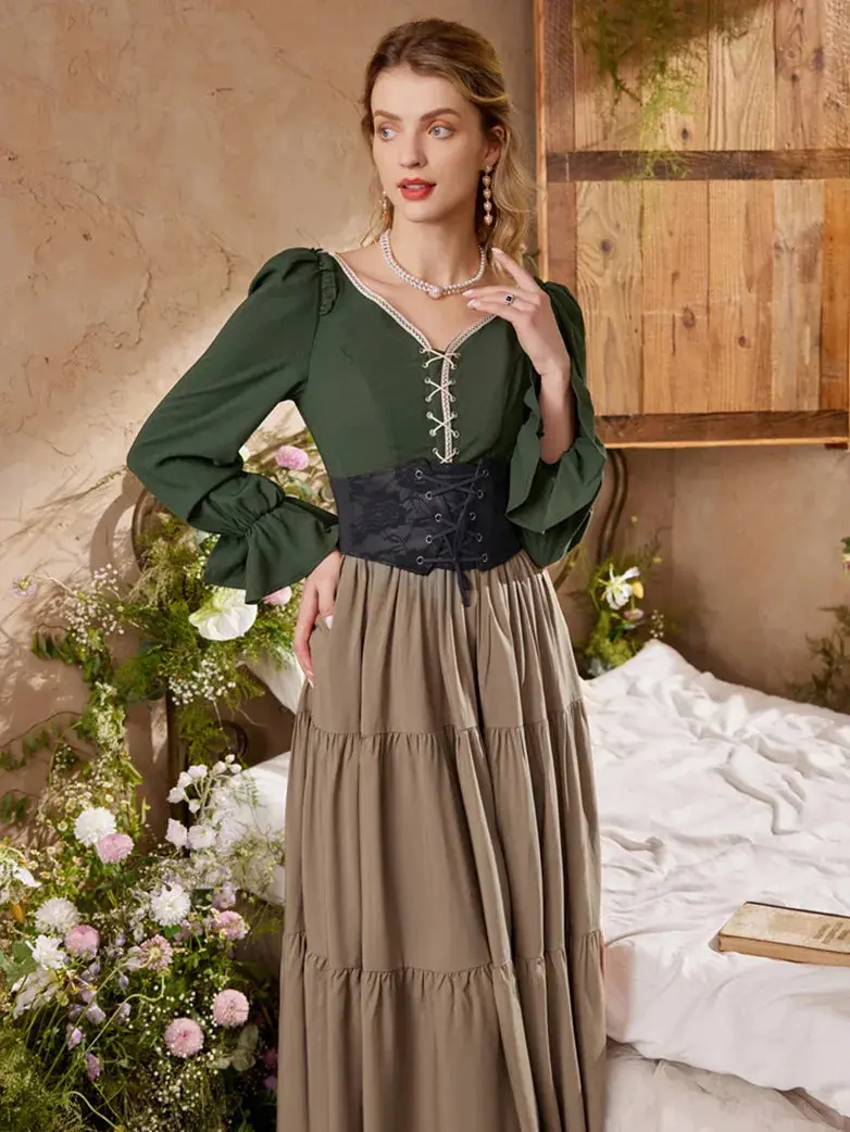 Lace Retro Vintage Elastic Lacing Corset Belts - Image 14