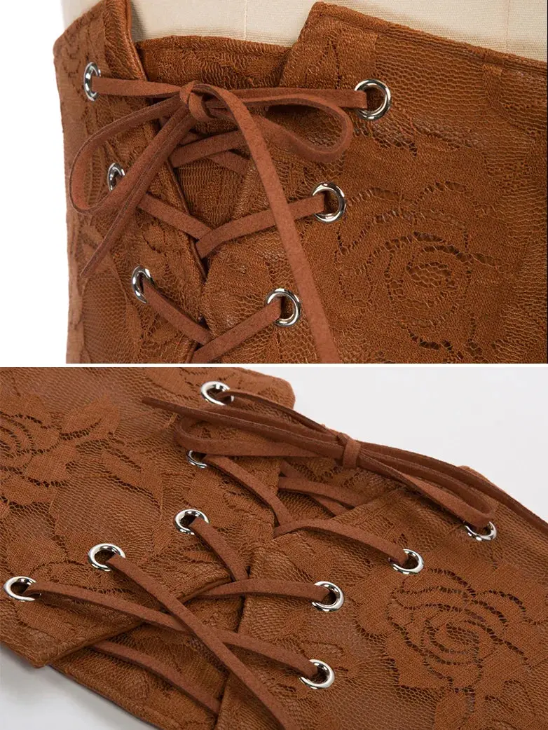 Lace Retro Vintage Elastic Lacing Corset Belts - Image 8