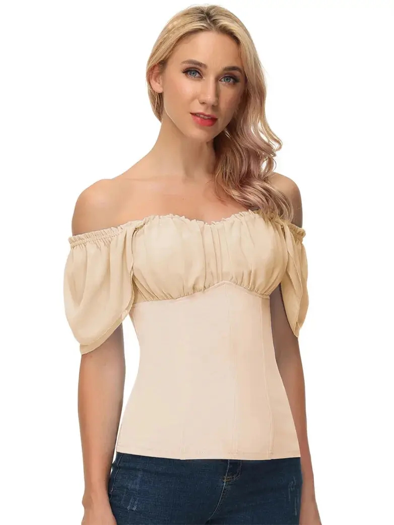Gothic Renaissance Dual-Layer Cap Sleeve Witch Tops - Image 20