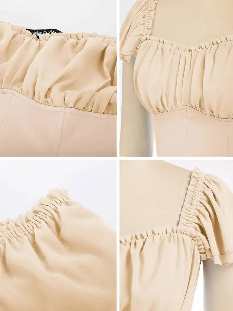 Gothic Renaissance Dual-Layer Cap Sleeve Witch Tops - Image 21