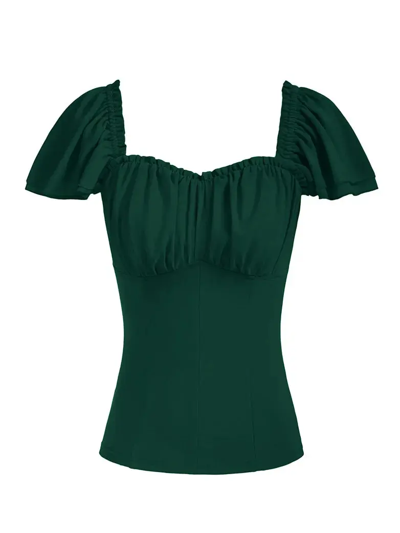 Gothic Renaissance Dual-Layer Cap Sleeve Witch Tops - Image 23