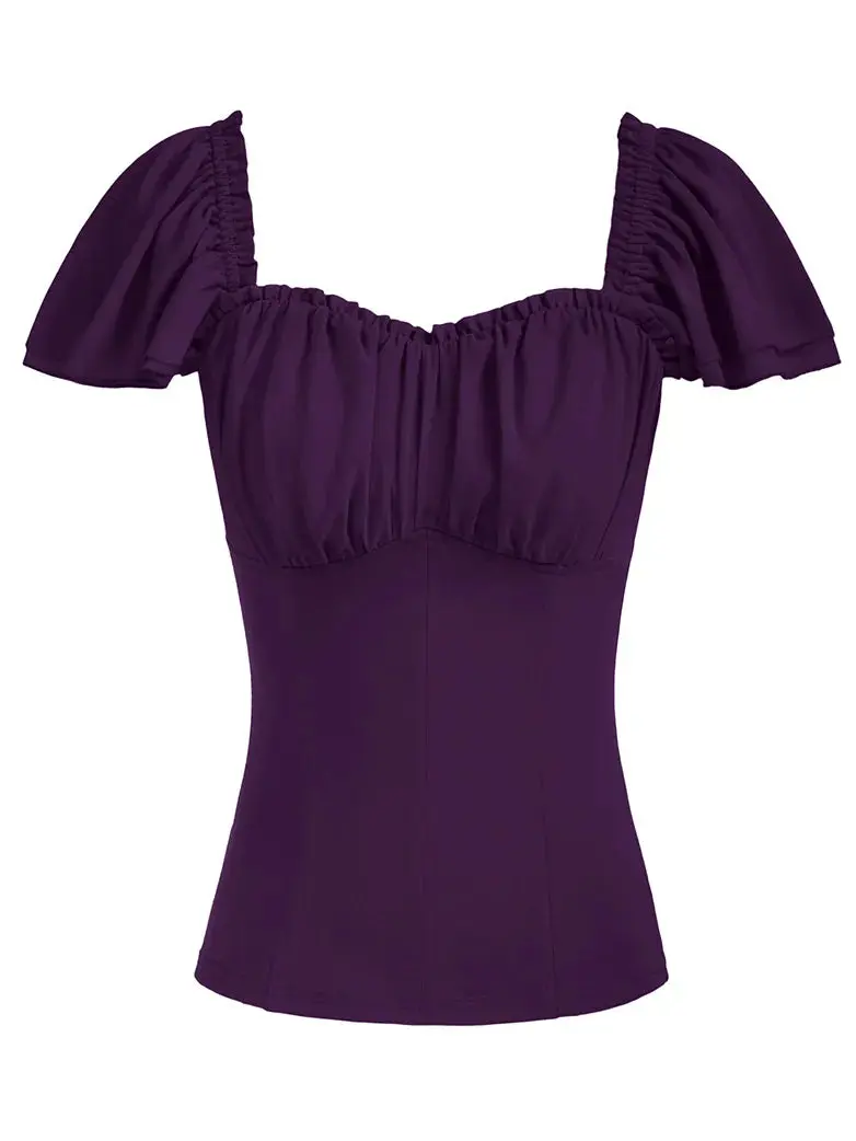 Gothic Renaissance Dual-Layer Cap Sleeve Witch Tops - Image 27