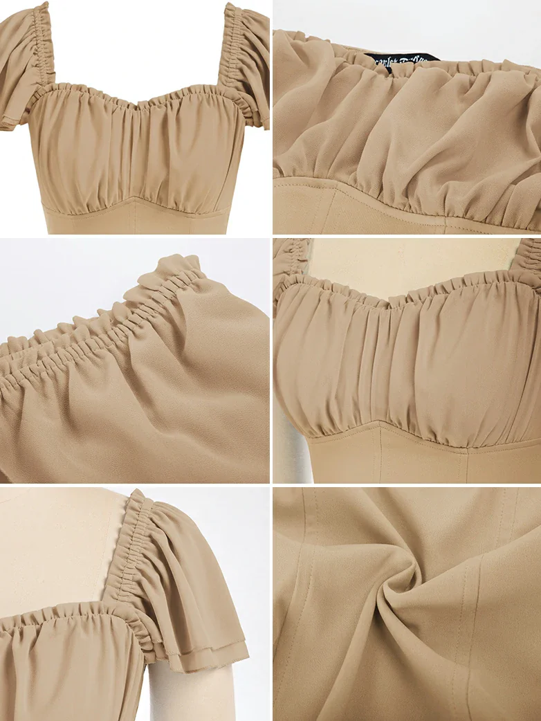 Gothic Renaissance Dual-Layer Cap Sleeve Witch Tops - Image 45