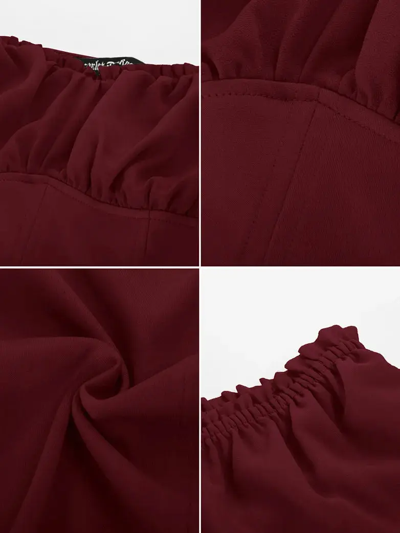 Gothic Renaissance Dual-Layer Cap Sleeve Witch Tops - Image 5