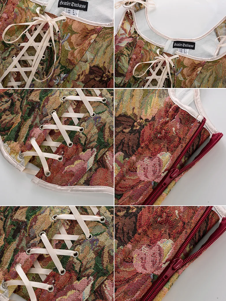 Renaissance Corset Lace-up U-Back 10 Bones Vest - Image 10