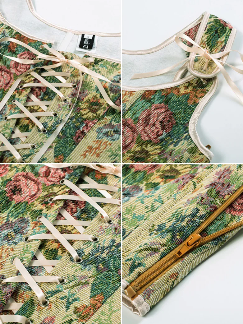 Renaissance Corset Lace-up U-Back 10 Bones Vest - Image 18