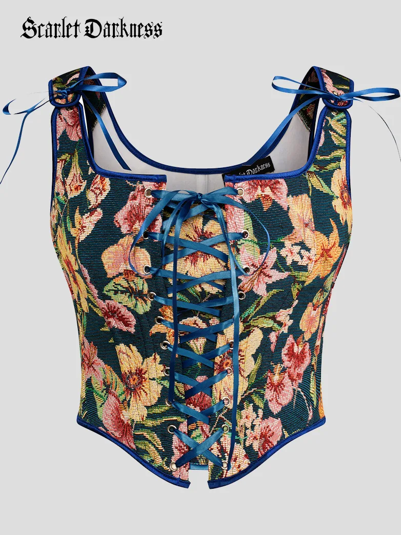 Renaissance Corset Lace-up U-Back 10 Bones Vest - Image 26