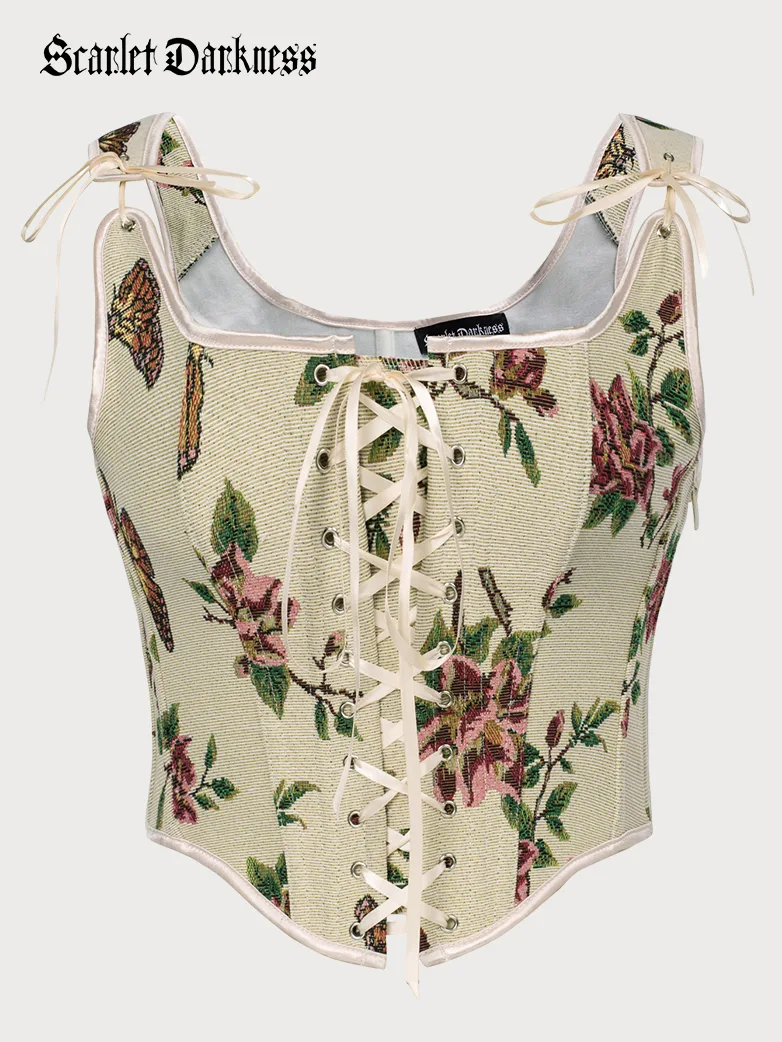 Renaissance Corset Lace-up U-Back 10 Bones Vest - Image 29