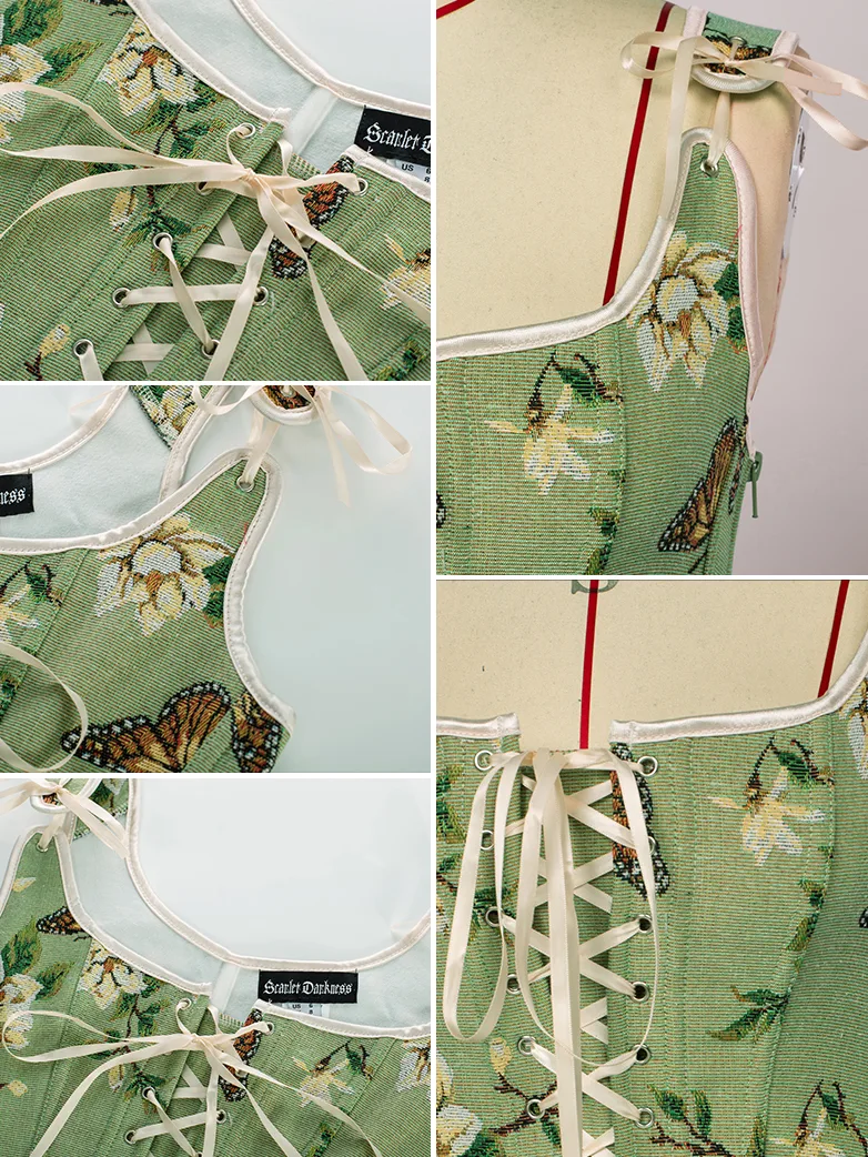 Renaissance Corset Lace-up U-Back 10 Bones Vest - Image 3