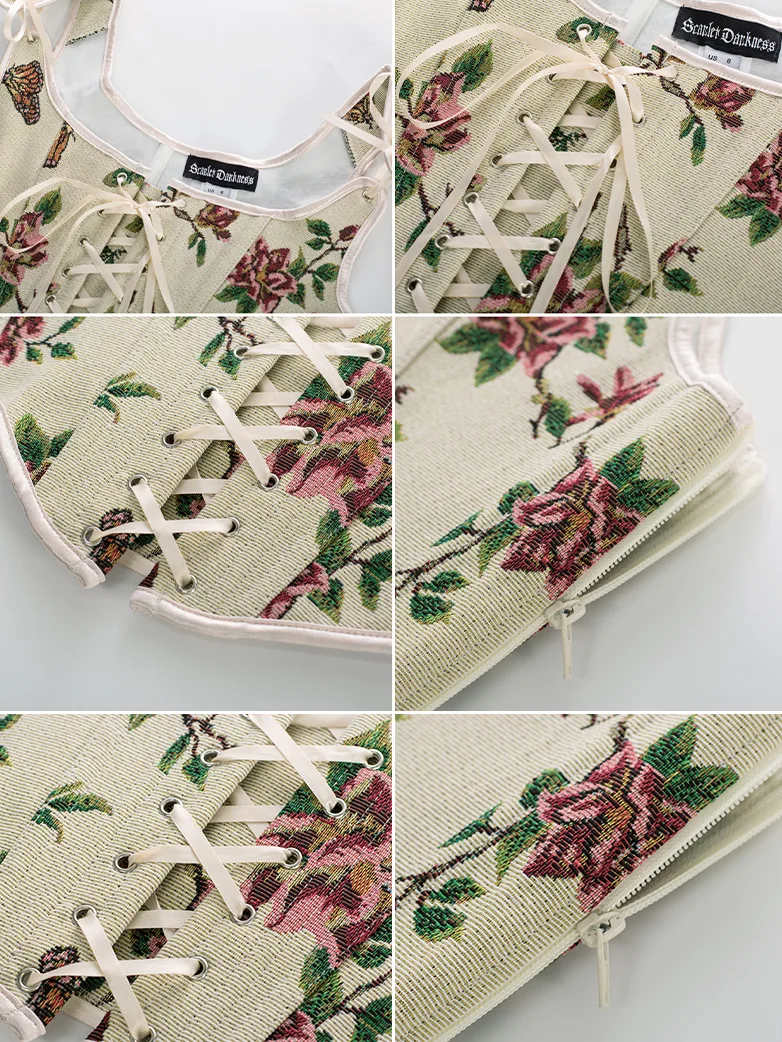 Renaissance Corset Lace-up U-Back 10 Bones Vest - Image 30