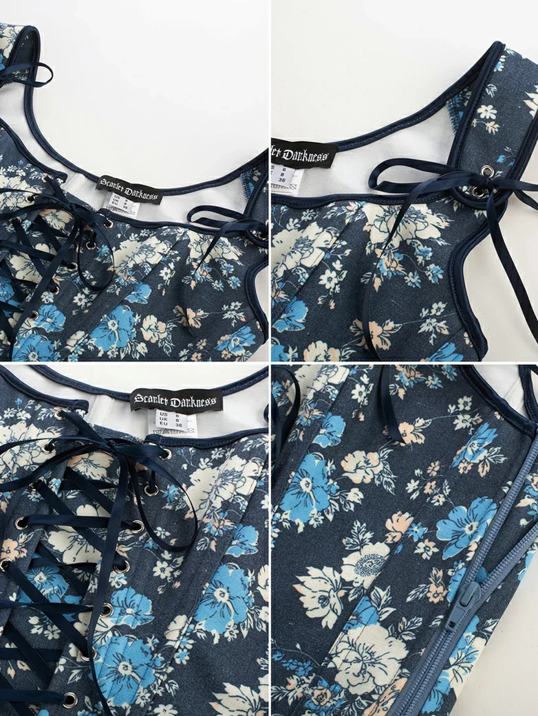 Renaissance Corset Lace-up U-Back 10 Bones Vest - Image 32