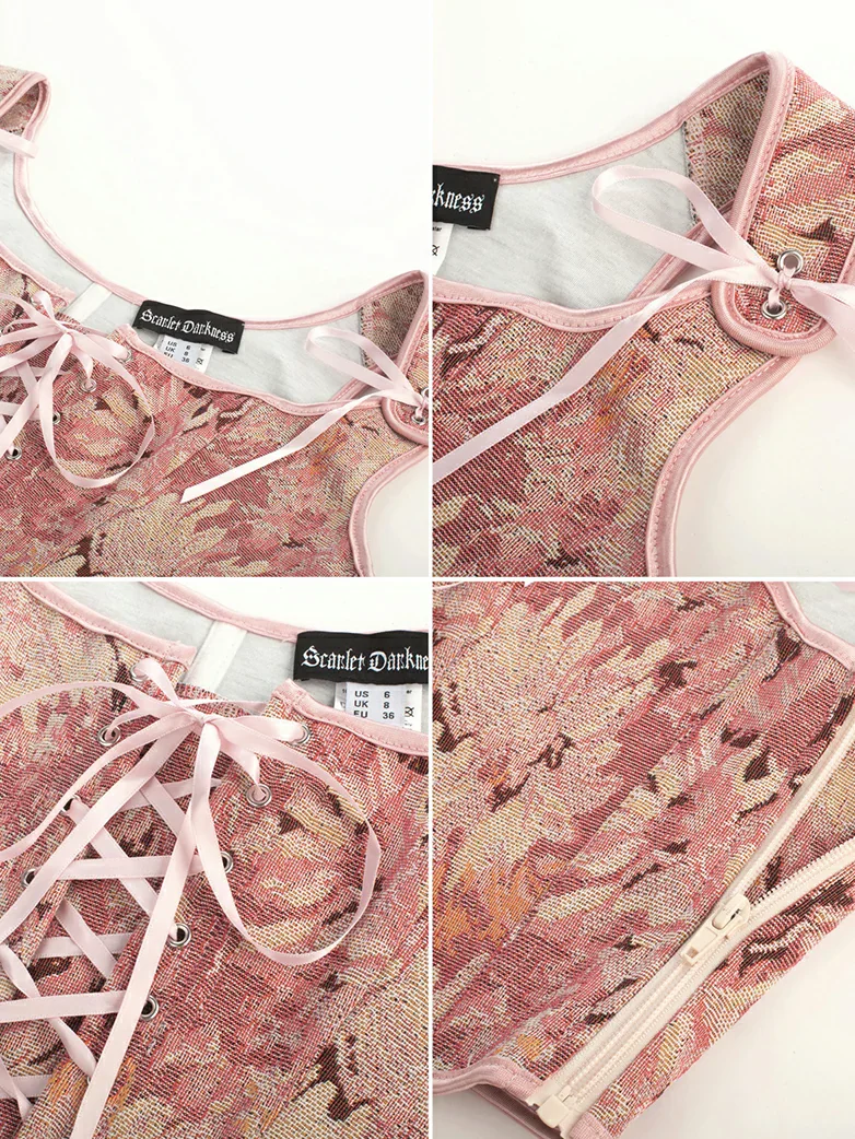 Renaissance Corset Lace-up U-Back 10 Bones Vest - Image 37