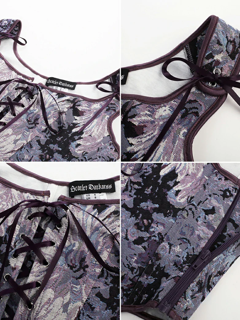 Renaissance Corset Lace-up U-Back 10 Bones Vest - Image 41