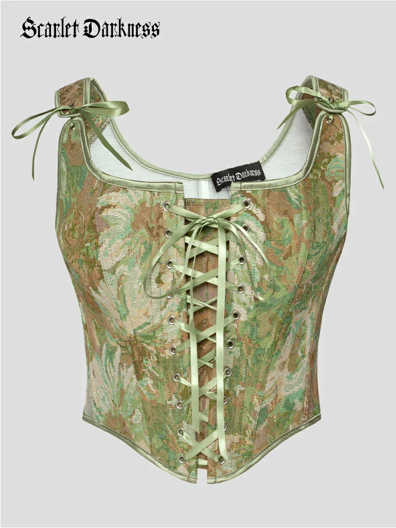 Renaissance Corset Lace-up U-Back 10 Bones Vest - Image 42