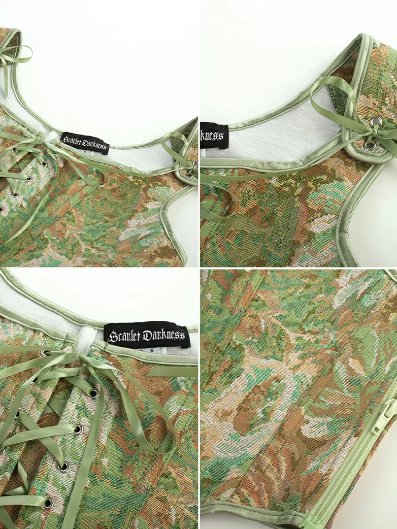 Renaissance Corset Lace-up U-Back 10 Bones Vest - Image 43