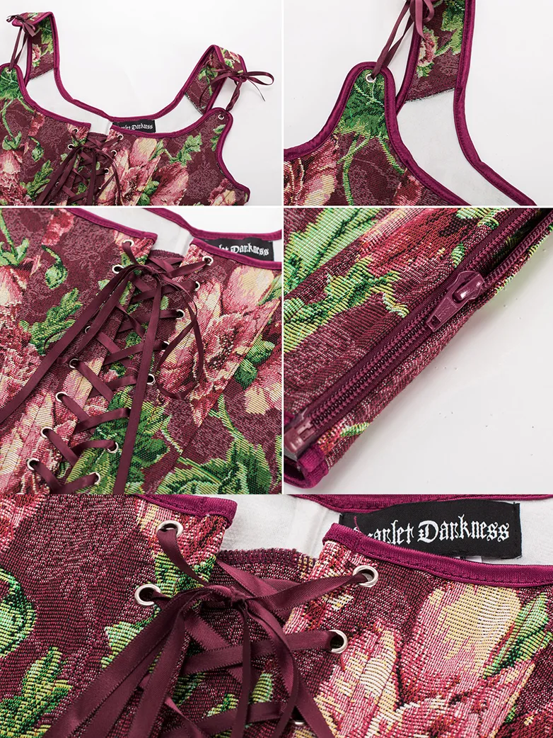 Renaissance Corset Lace-up U-Back 10 Bones Vest - Image 5