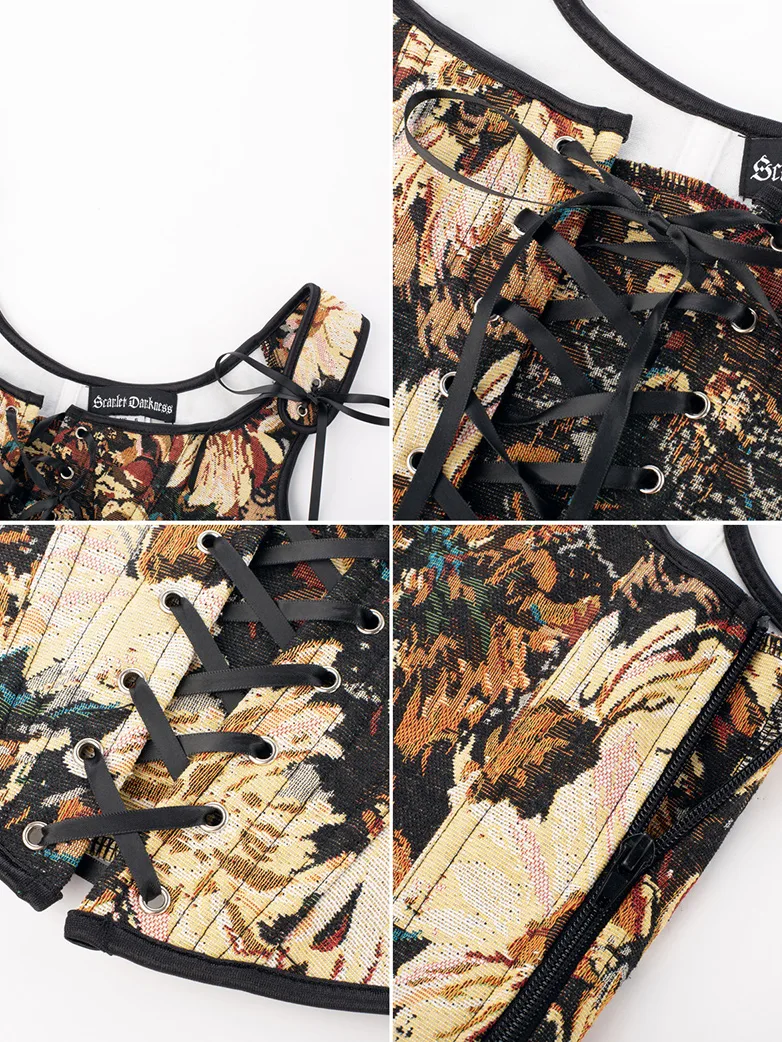 Renaissance Corset Lace-up U-Back 10 Bones Vest - Image 7