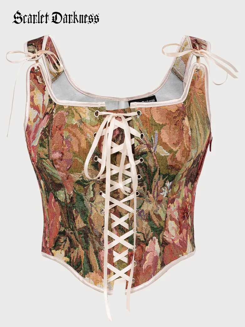 Renaissance Corset Lace-up U-Back 10 Bones Vest - Image 8