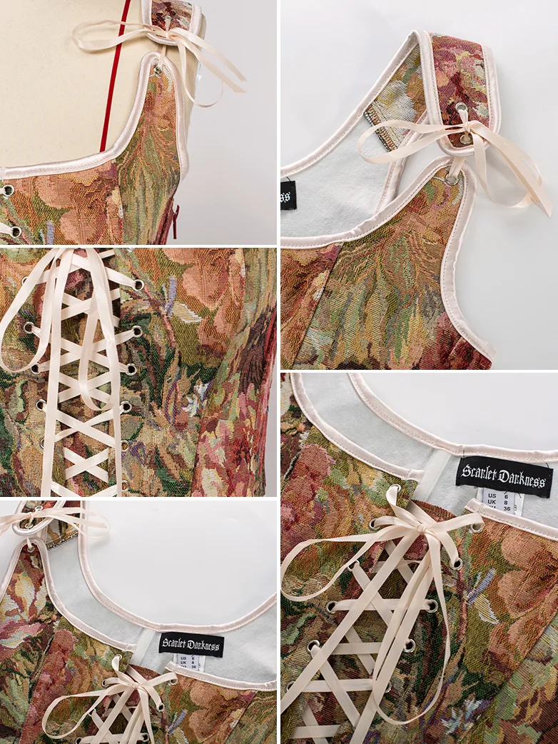 Renaissance Corset Lace-up U-Back 10 Bones Vest - Image 9