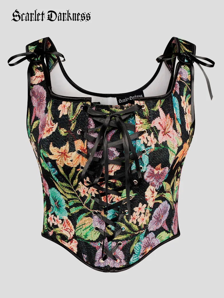 Renaissance Corset Lace-up U-Back 10 Bones Vest - Image 25