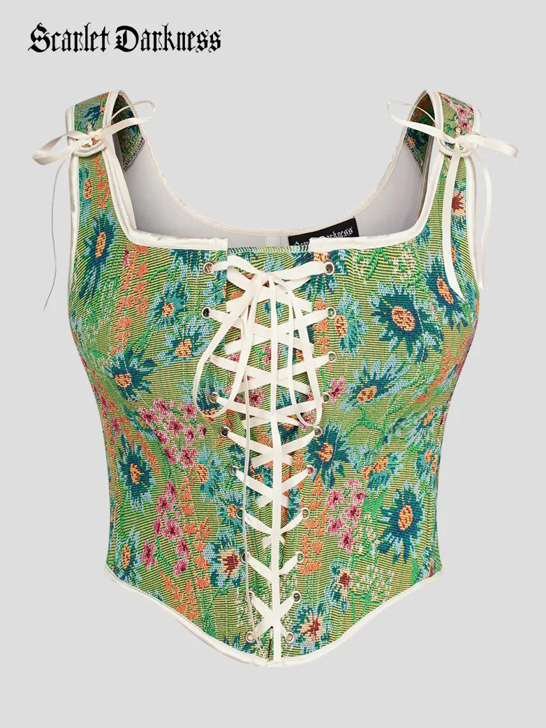 Renaissance Corset Lace-up U-Back 10 Bones Vest - Image 27