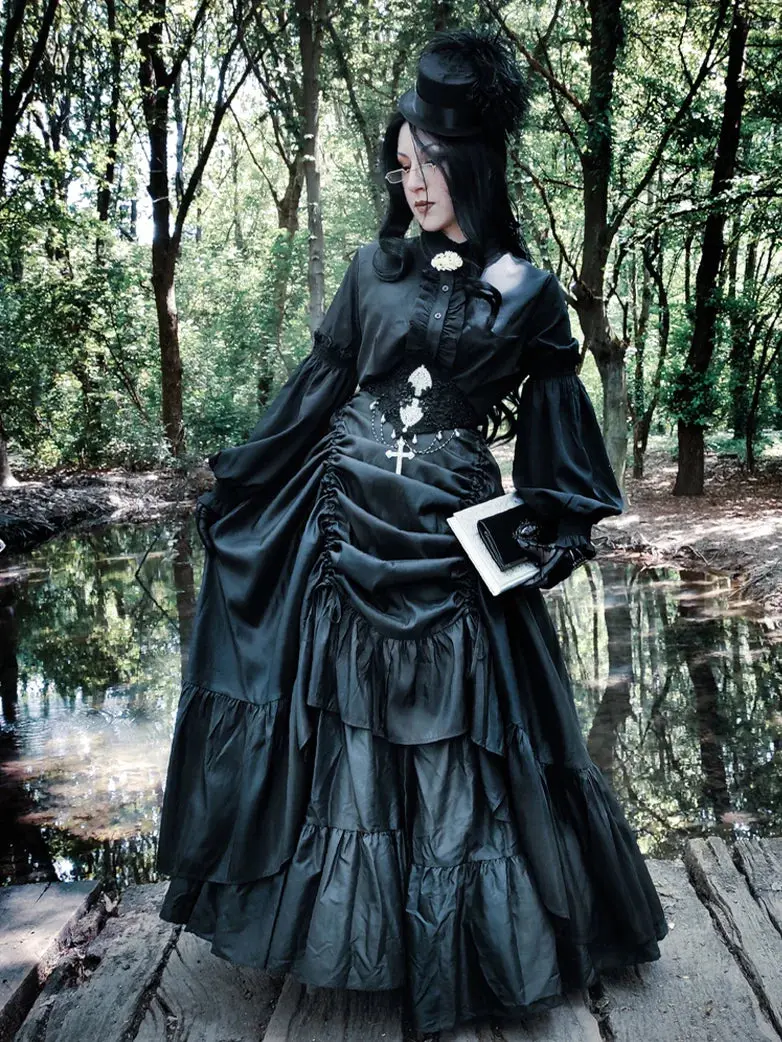 Gothic Chameleon High-Low Drawstring Skirt - Image 10