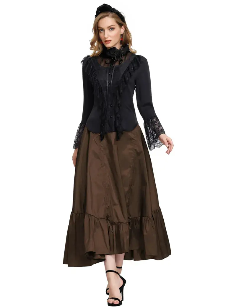 Gothic Chameleon High-Low Drawstring Skirt - Image 17