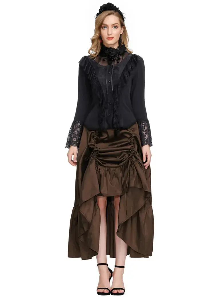 Gothic Chameleon High-Low Drawstring Skirt - Image 18