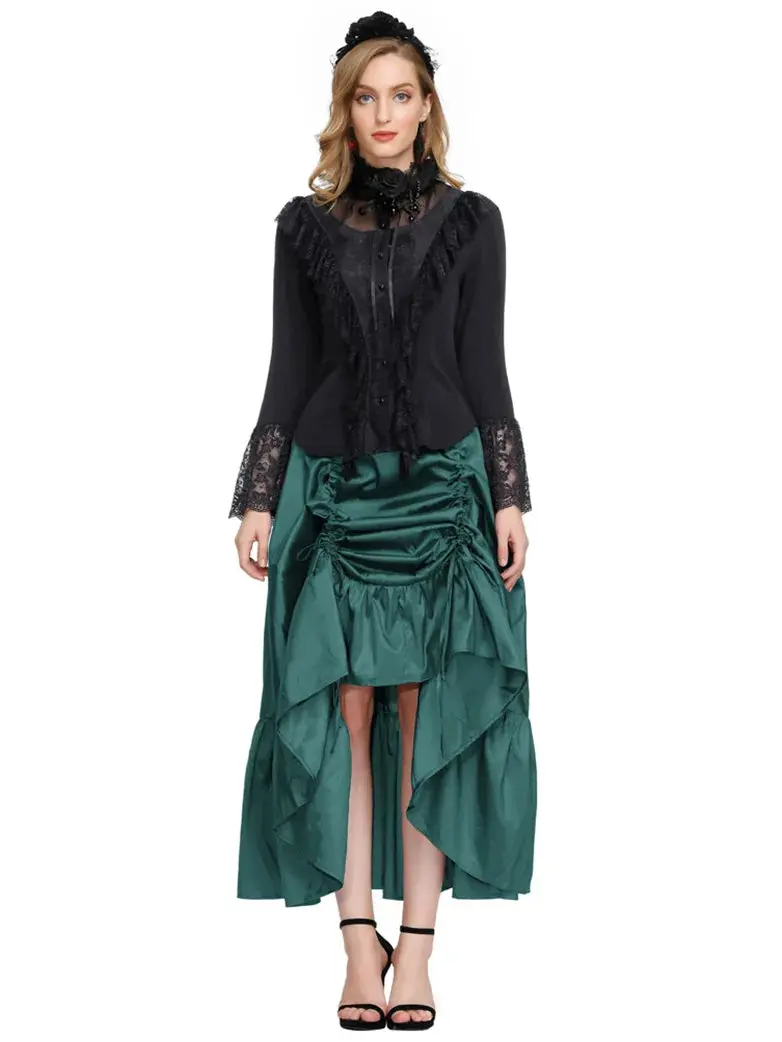 Gothic Chameleon High-Low Drawstring Skirt - Image 23