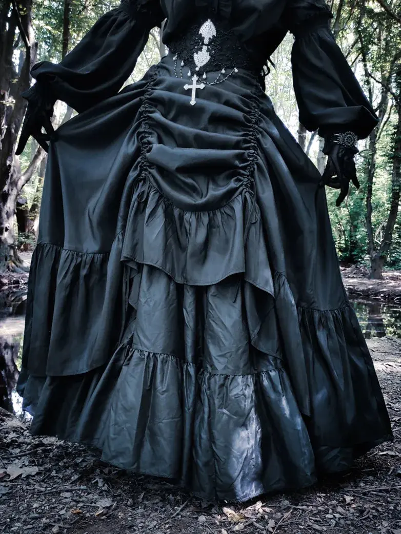 Gothic Chameleon High-Low Drawstring Skirt - Image 9