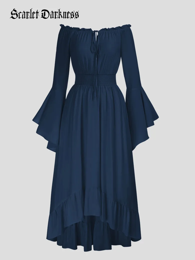 Off the Shoulder Classic Renaissance Dress with Pockets - Image 21