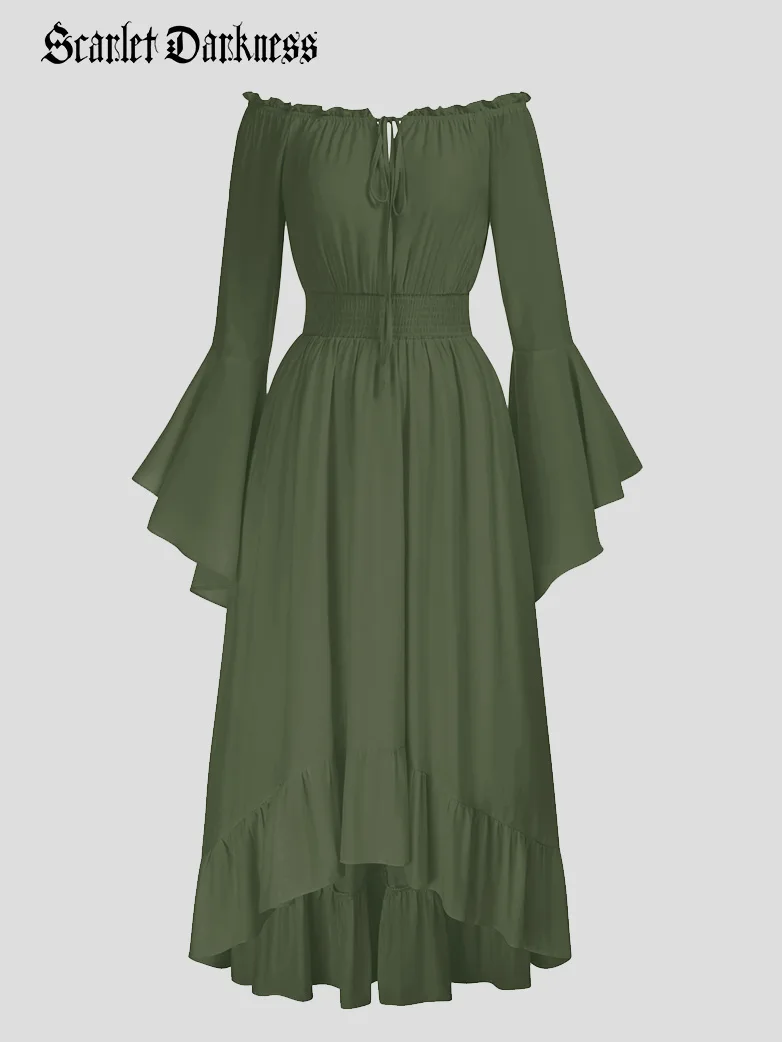 Off the Shoulder Classic Renaissance Dress with Pockets - Image 22