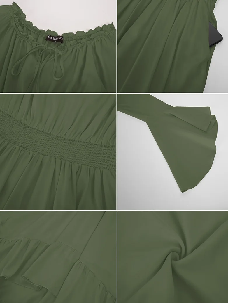 Off the Shoulder Classic Renaissance Dress with Pockets - Image 25