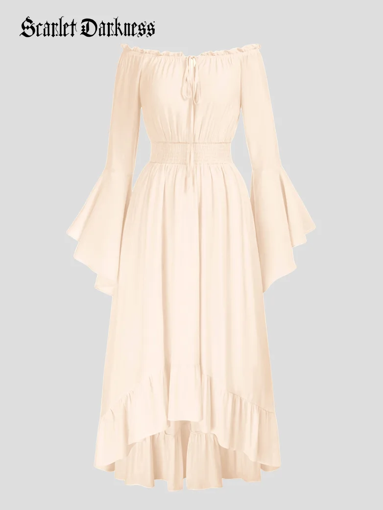 Off the Shoulder Classic Renaissance Dress with Pockets - Image 26