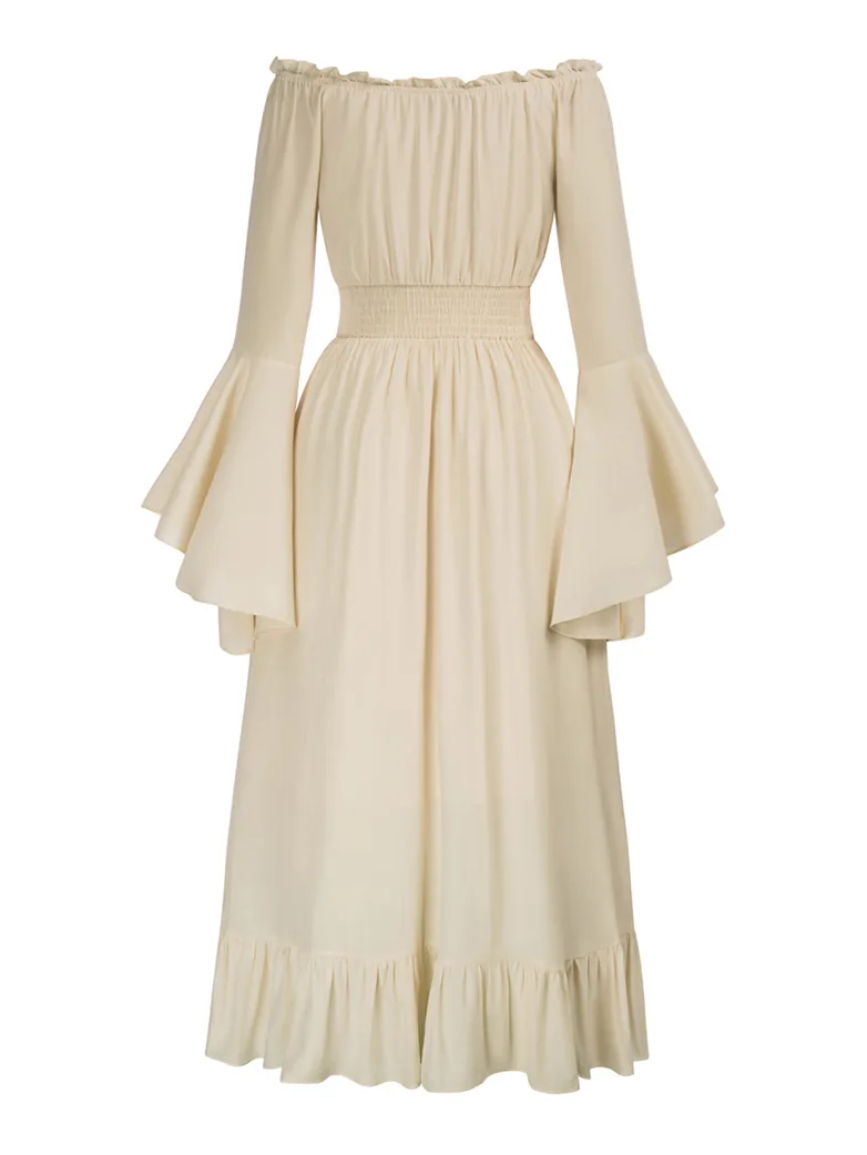 Off the Shoulder Classic Renaissance Dress with Pockets - Image 3