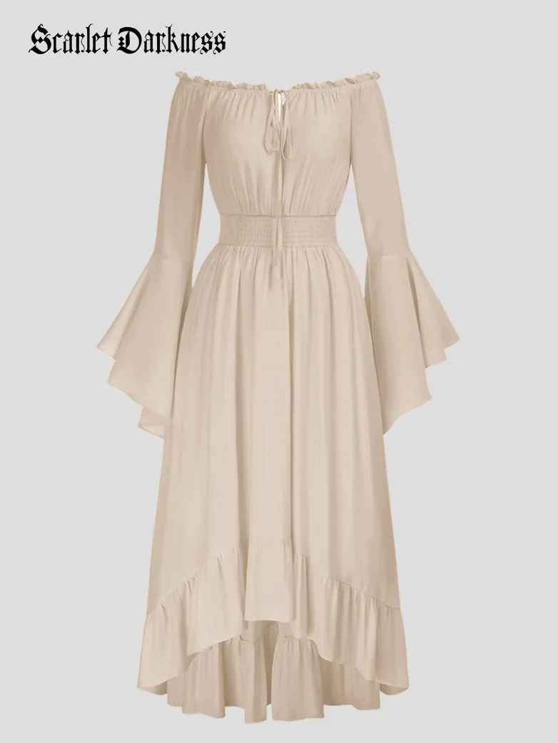 Off the Shoulder Classic Renaissance Dress with Pockets - Image 30