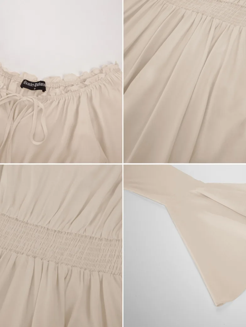 Off the Shoulder Classic Renaissance Dress with Pockets - Image 33