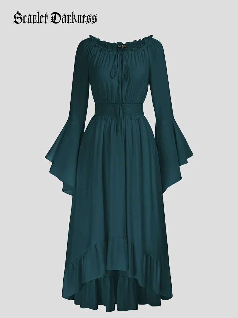 Women Off the Shoulder Renaissance Dress with Pockets - Image 41