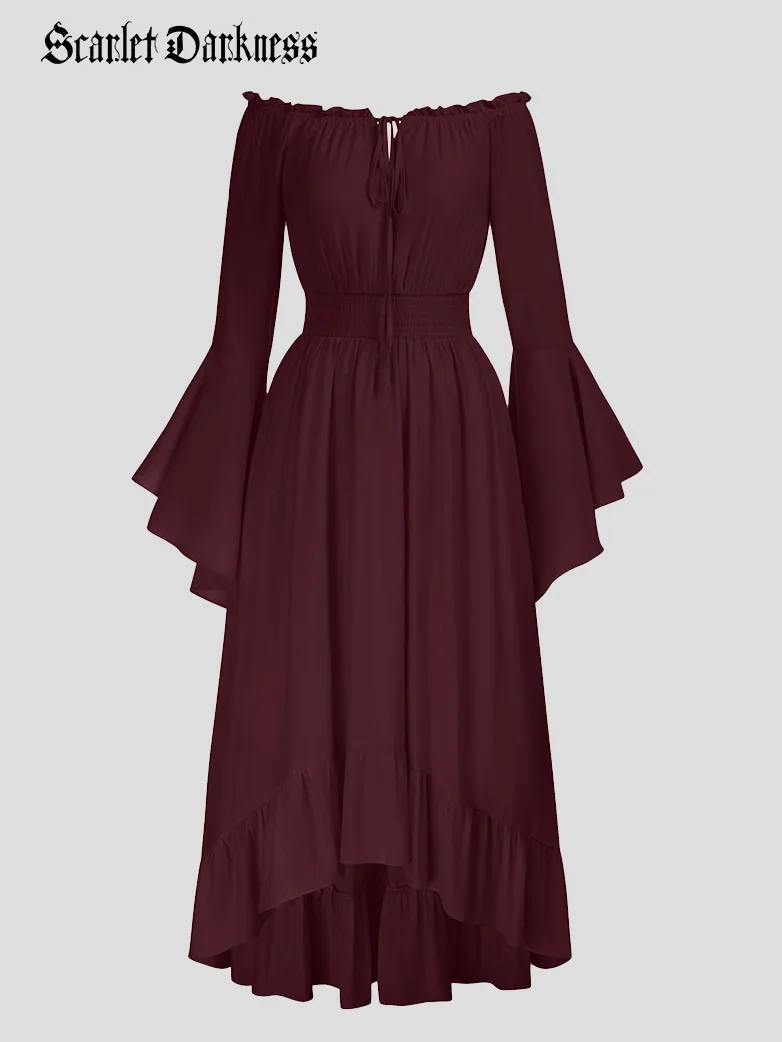 Off the Shoulder Classic Renaissance Dress with Pockets - Image 5