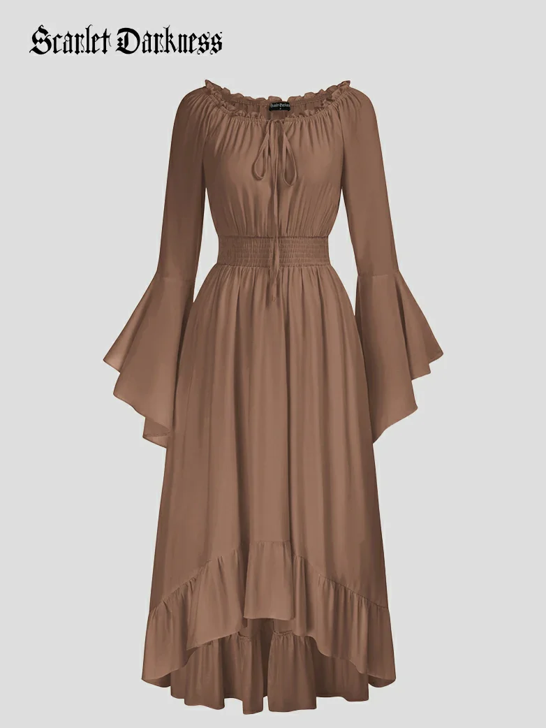 Women Off the Shoulder Renaissance Dress with Pockets - Image 53