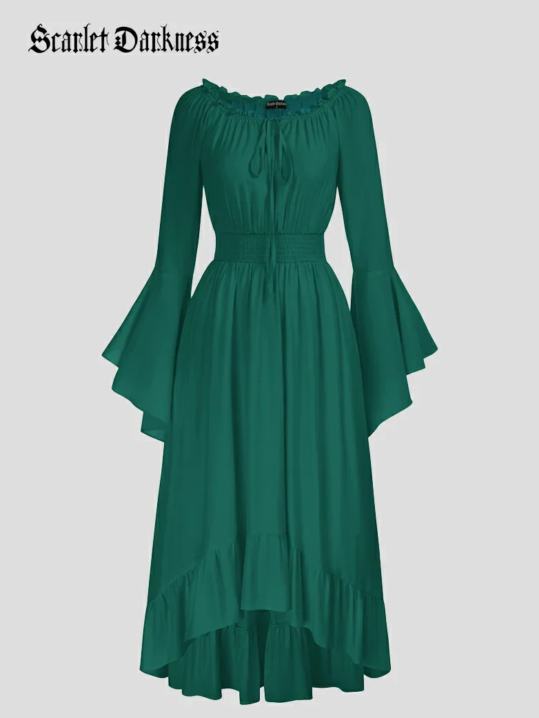 Women Off the Shoulder Renaissance Dress with Pockets - Image 59