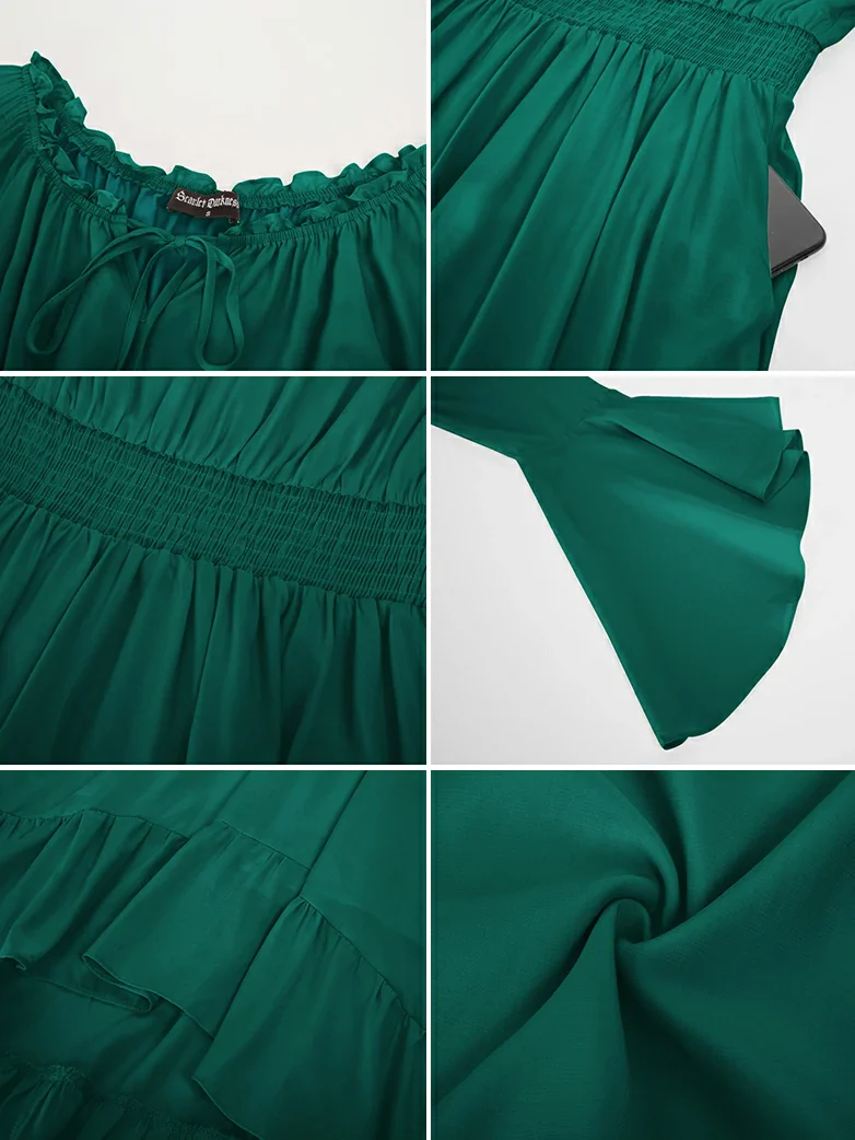 Women Off the Shoulder Renaissance Dress with Pockets - Image 62