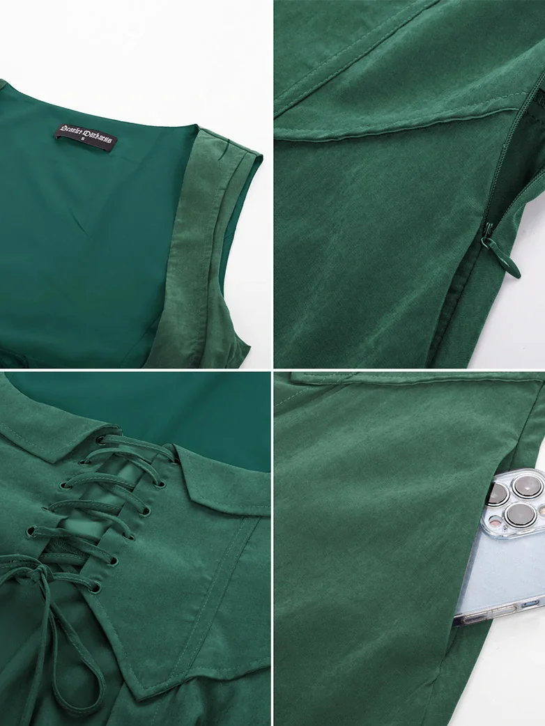 Renaissance Costume U-Neck High-Lo Overdress - Image 55