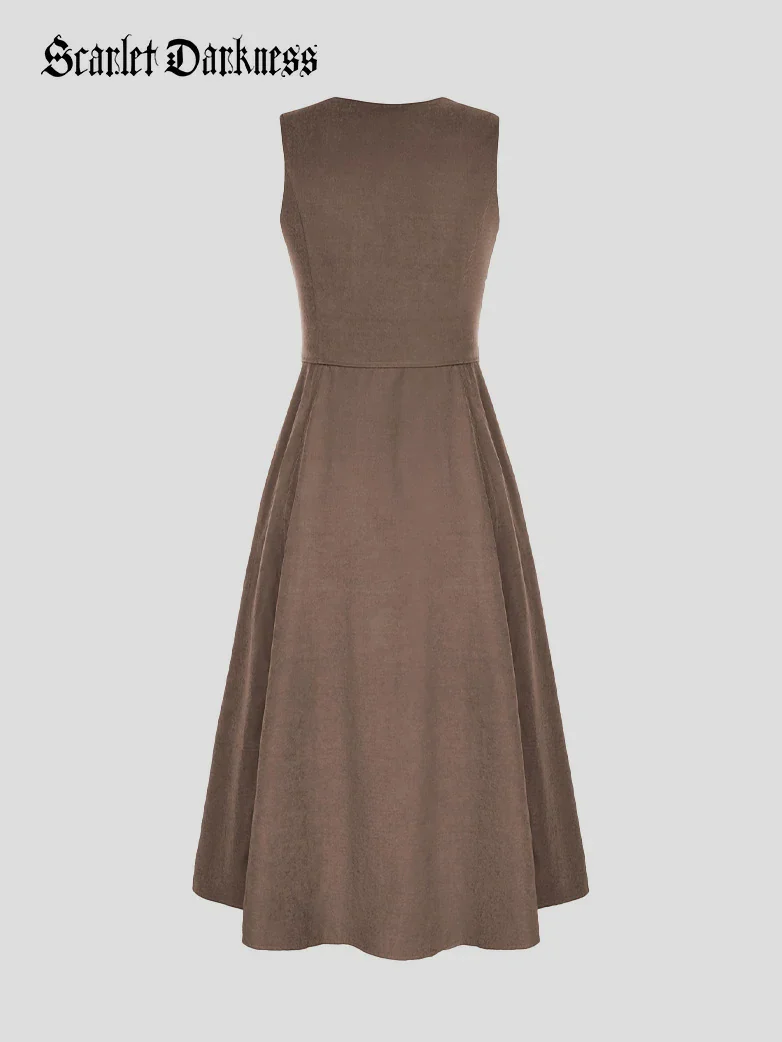 Renaissance Costume U-Neck High-Lo Overdress - Image 59