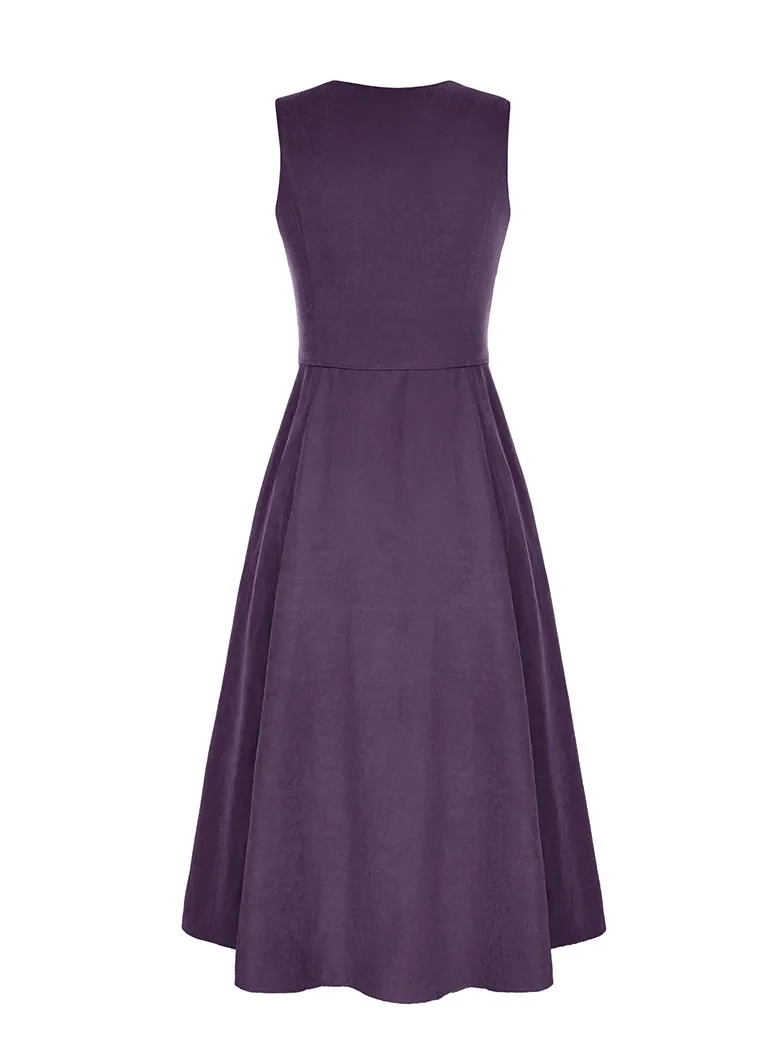 Renaissance Costume U-Neck High-Lo Overdress - Image 31