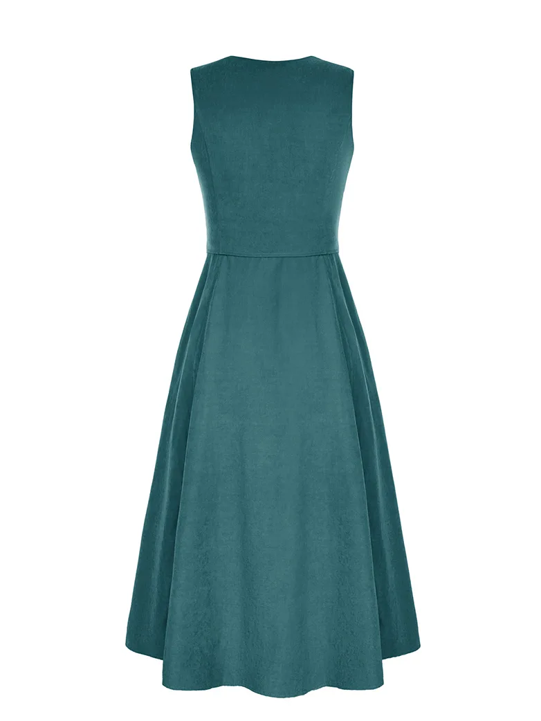 Renaissance Costume U-Neck High-Lo Overdress - Image 44