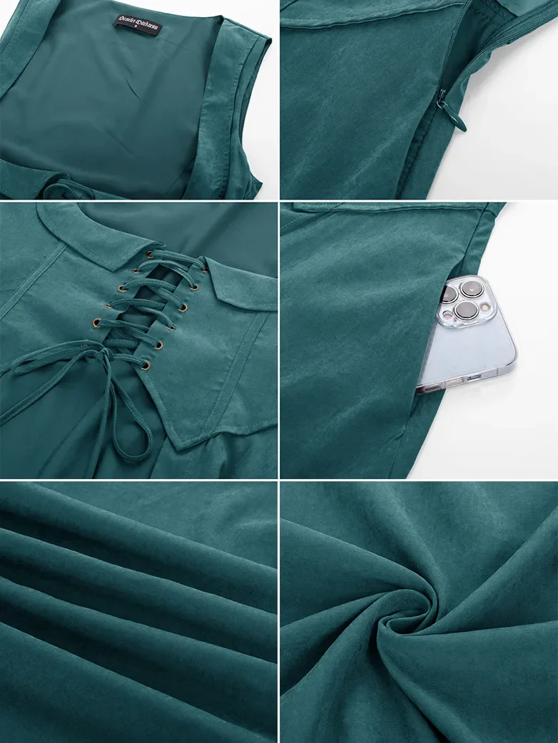 Renaissance Costume U-Neck High-Lo Overdress - Image 45