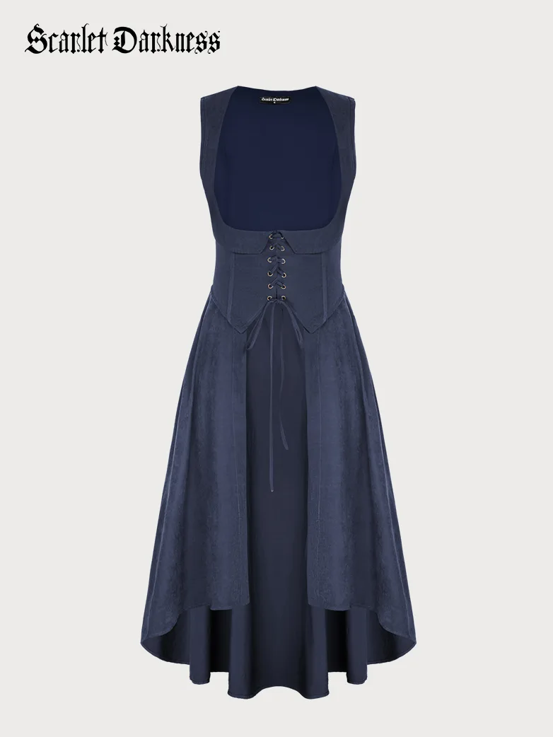 Renaissance Costume U-Neck High-Lo Overdress - Image 19