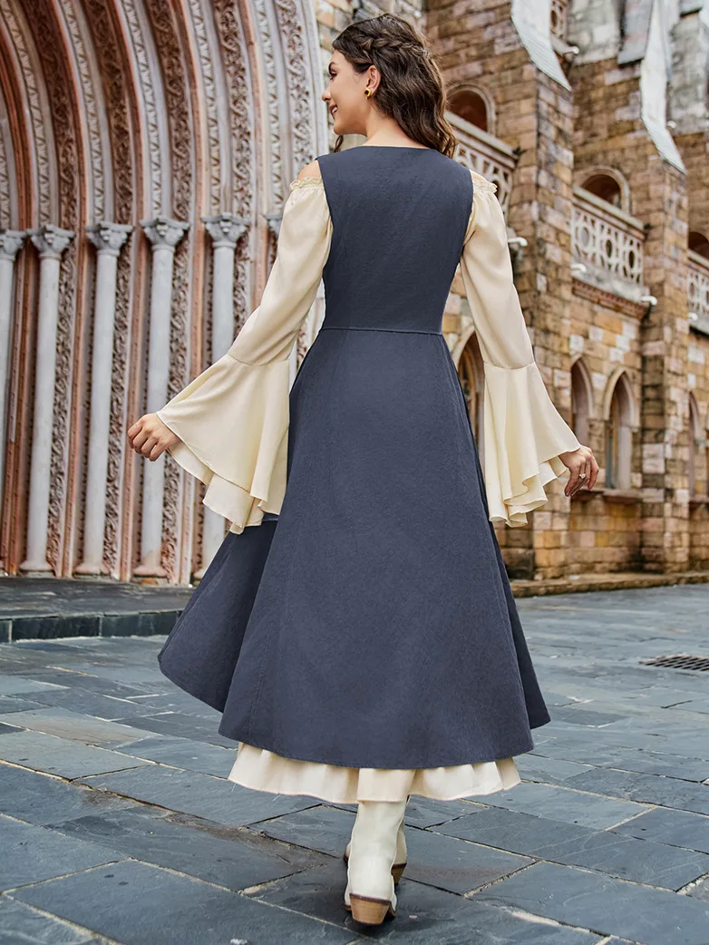 Renaissance Costume U-Neck High-Lo Overdress - Image 21