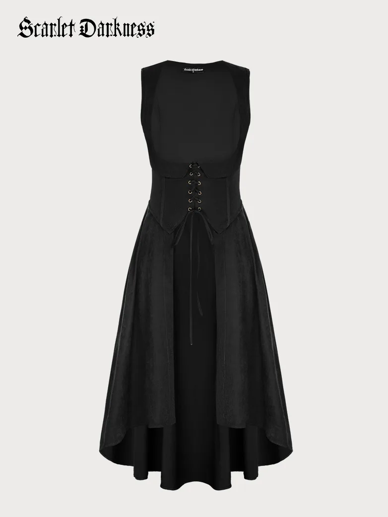 Renaissance Costume U-Neck High-Lo Overdress - Image 23